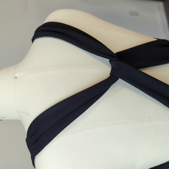 Vintage Jessica McClintock Gunne Sax Ribbed Jersey Long Maxi Dress Black 7/8 - Picture 6 of 10